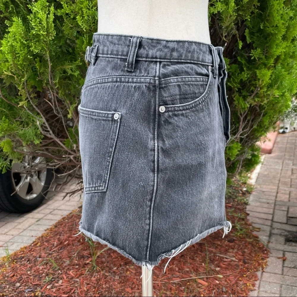 We The Free Raw Hem Denim Button Fly Skirt - Picture 3 of 6